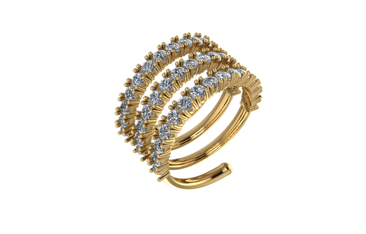 Solid Gold Diamond Coil Ring