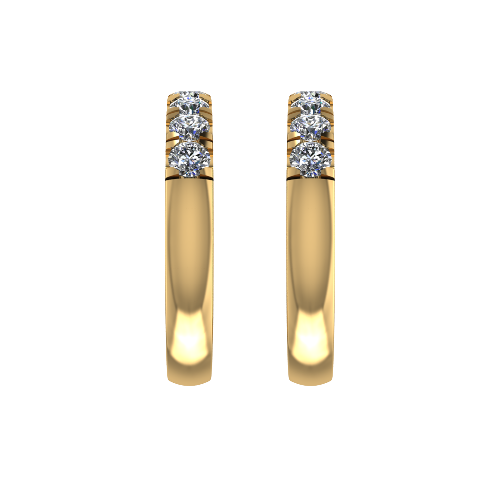 Diamond Hoop Huggie Earrings