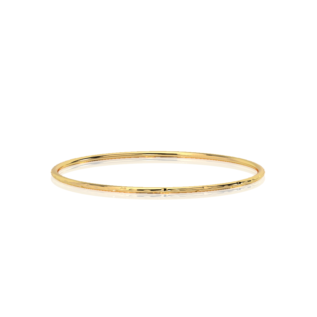 Dimple Texture Solid Gold Bangle Bracelet