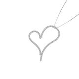 Diamond Angled Heart Cutout Pendant