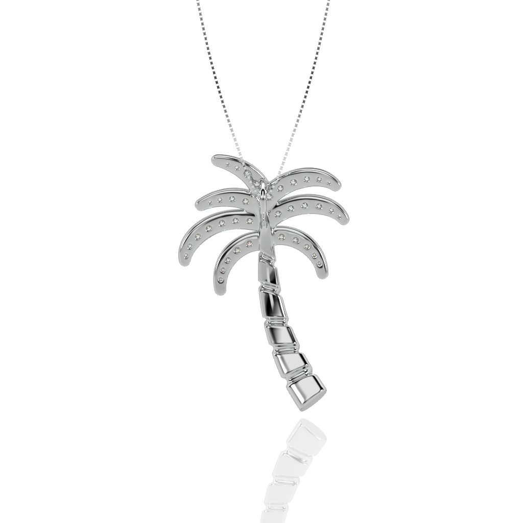 Palm Tree Diamond Gold Pendant