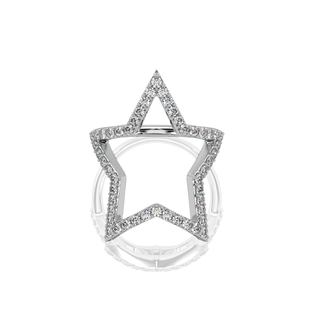 Diamond Star Gold Cutout Ring