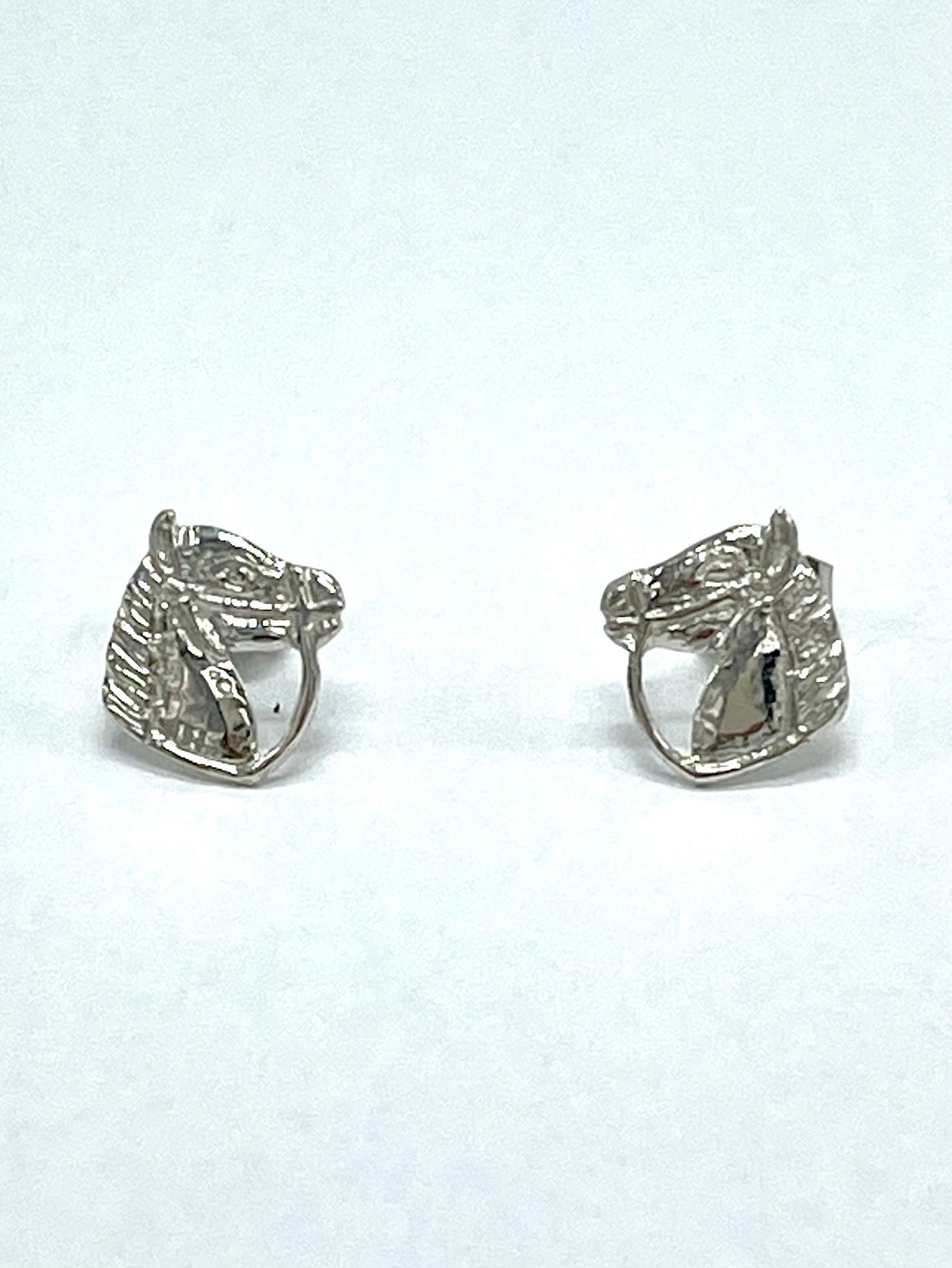 Sterling Silver Horse Head Stud Earrings