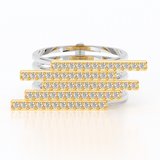 Five Rows Diamond Gold Ring