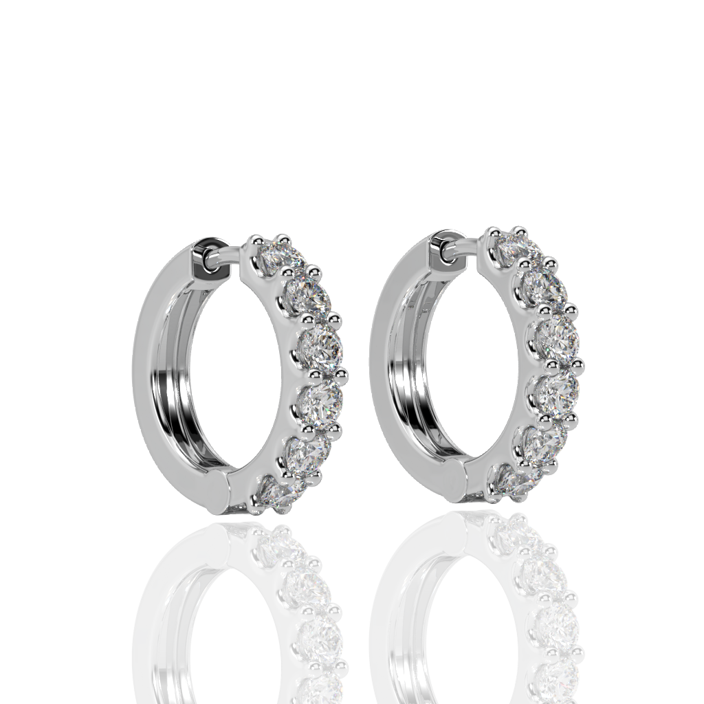 Diamond Embellished Hoop Earrings