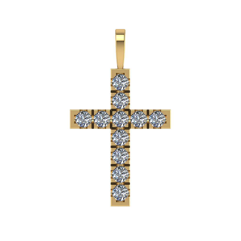 Diamond & Gold Cross Pendant