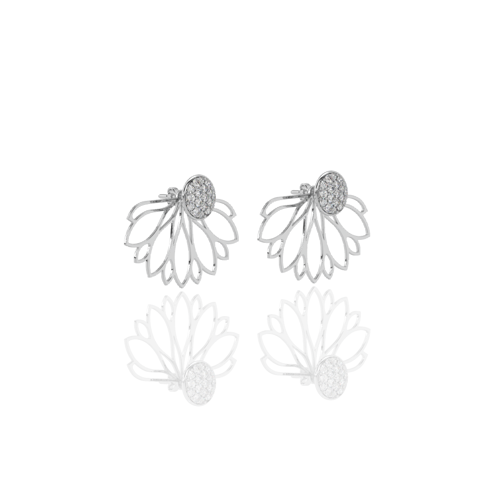 Nymphéas Water Lily Diamond Earrings