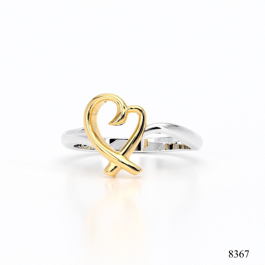 Solid Gold Heart Cutout Ring
