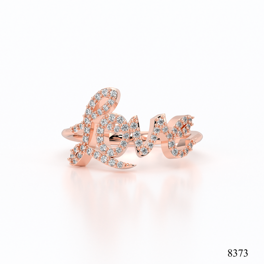 Cursive Love Language Diamond Ring