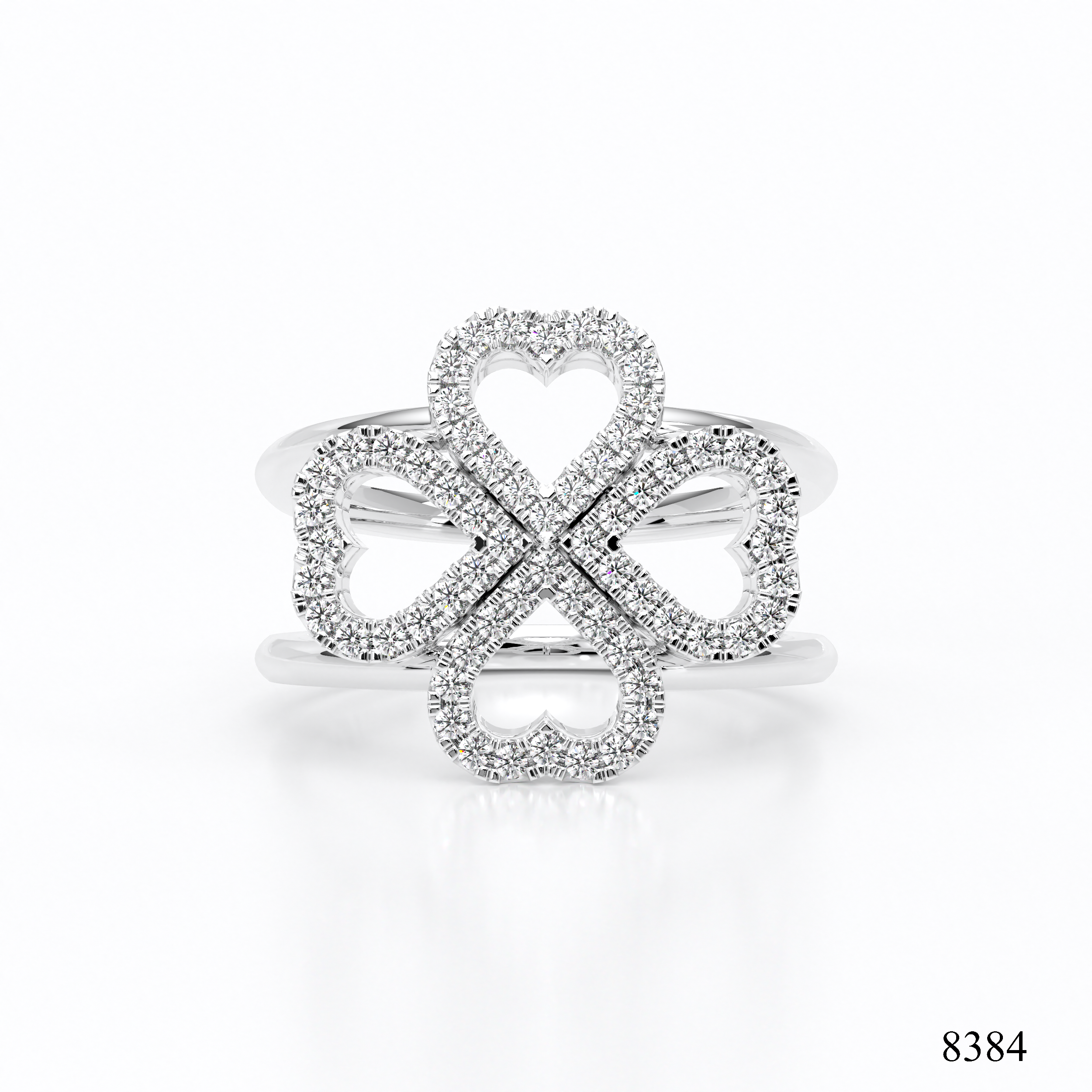 Lucky Love Two-Toned Four Leaf Clover Diamond Ring