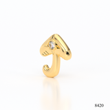 Golden Mushroom Diamond Stud Earrings