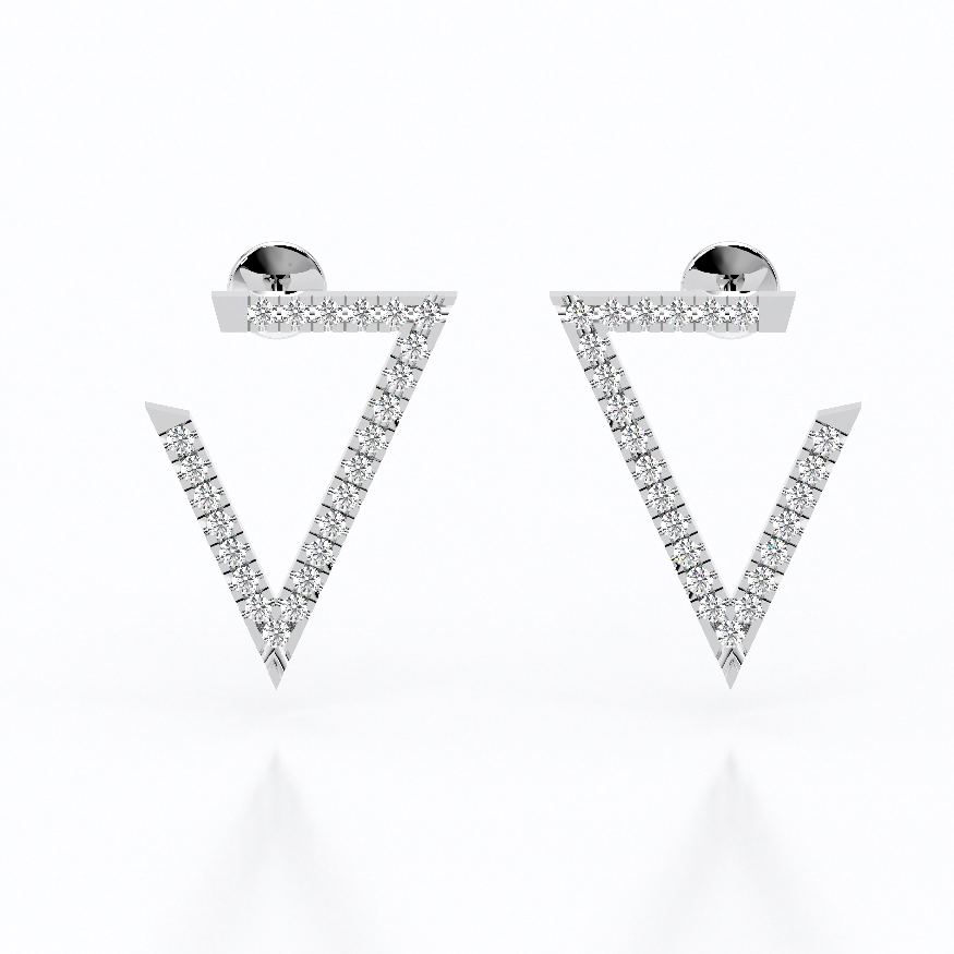 Open Triangle Diamond Earrings