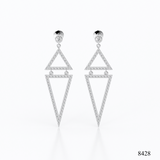 Double Triangle Dangle Diamond Earrings