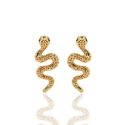 Gold Slithering Snake Earrings