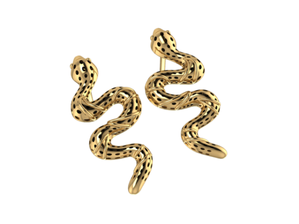 Gold Slithering Snake Earrings