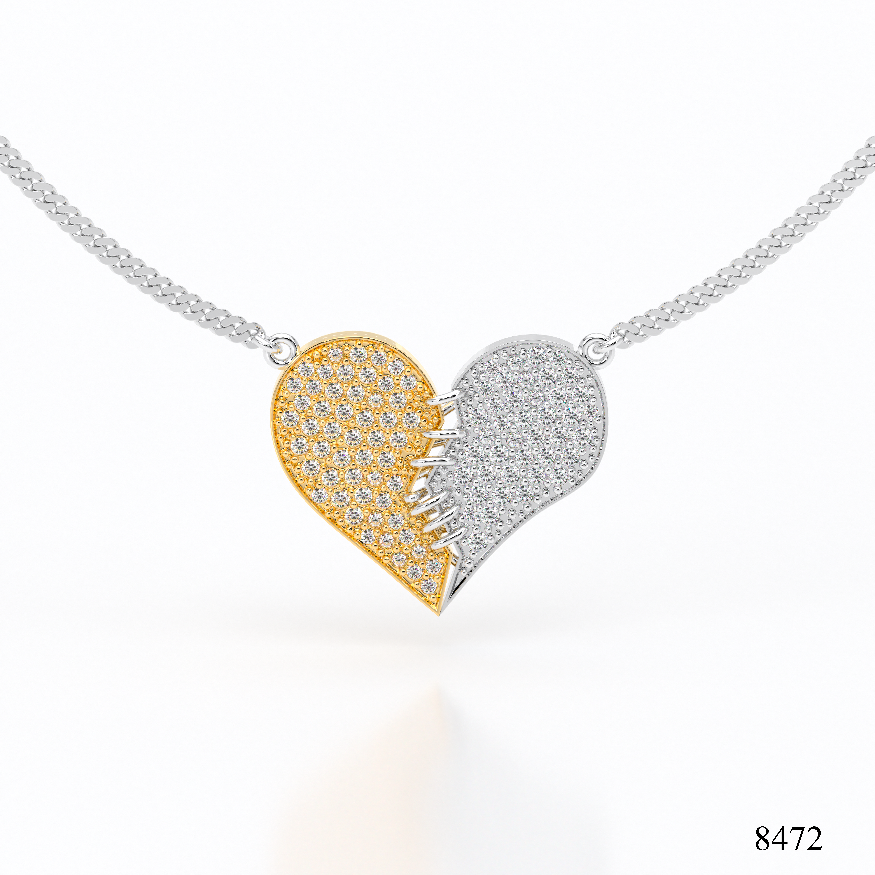 Mended Heart Diamond Pendant Necklace