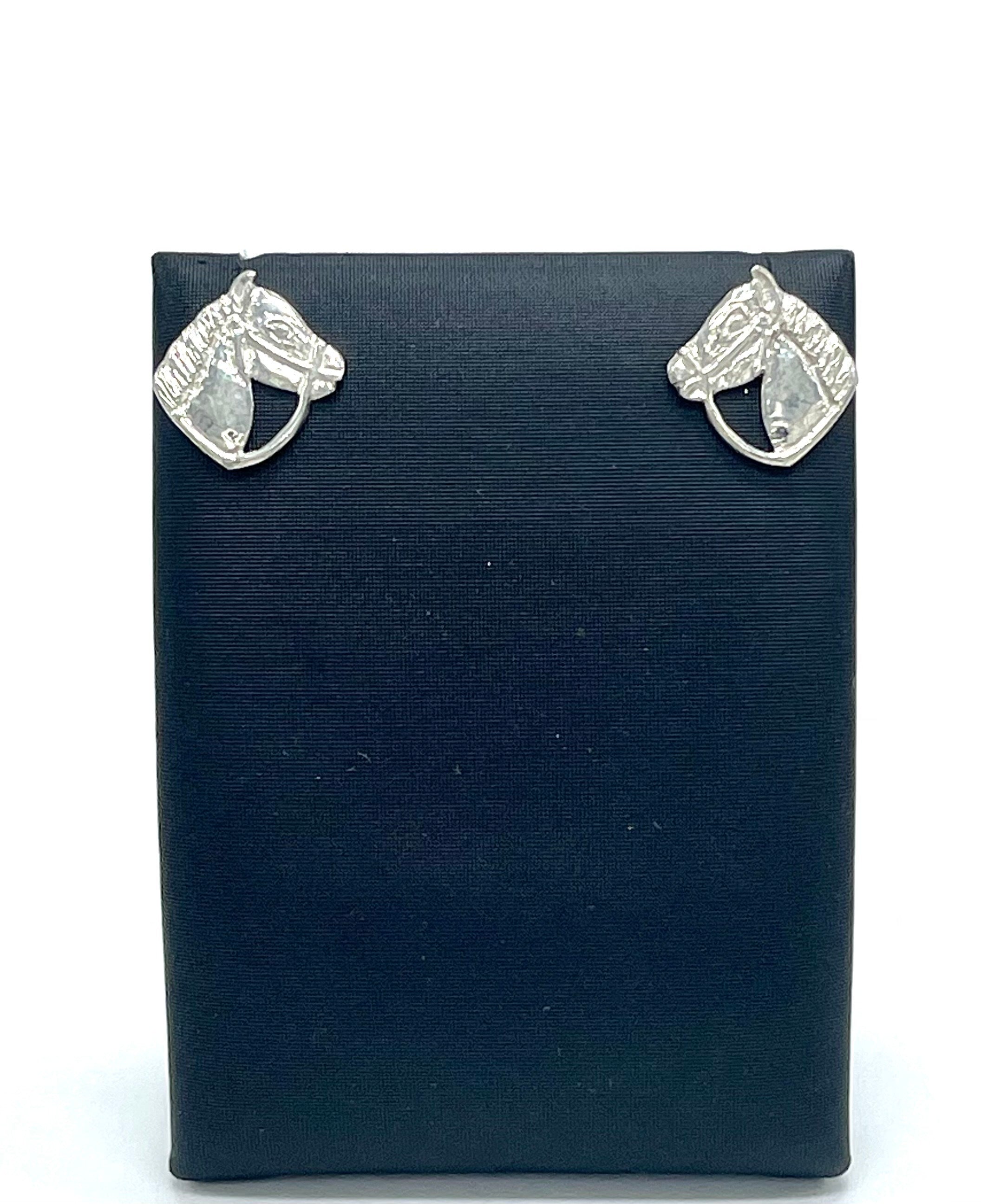 Sterling Silver Horse Head Stud Earrings