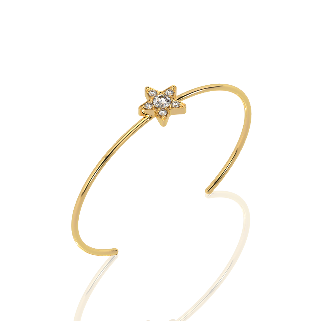 Single Star Diamond Bangle Bracelet