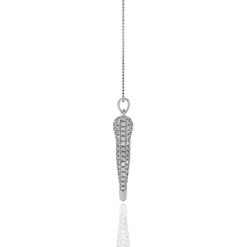 Diamond Italian Horn Pendant