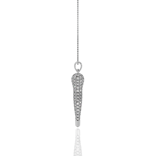 Diamond Italian Horn Pendant