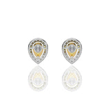 Pear Shaped Yellow Diamond Stud Earrings