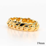 19mm Solid Gold Cuban Chain Link Bracelet
