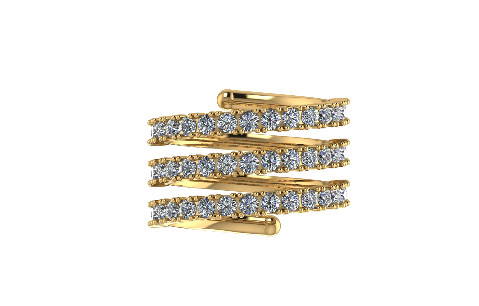 Solid Gold Diamond Coil Ring
