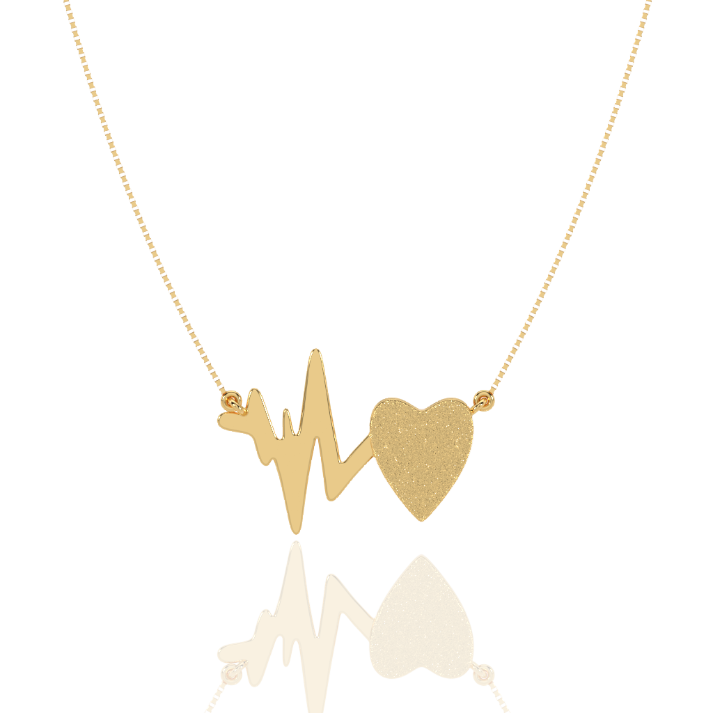 Gold Heartbeat Pendant Necklace